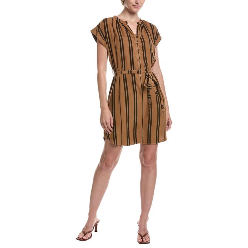 Bella Dahl Womens  Linen-Blend Belted Mini Dress